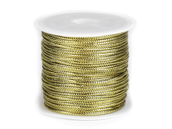 Premium Metallic Flat Lurex Decorative String - 1.1mm Width, 30m Roll for Gift Wrapping, Crafts, and Holiday Decor