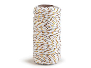Premium Metallic Twisted Cotton Twine with Glittering Lurex, 1.5mm - Elegant Decorative Cord for Gift Wrapping, Crafts, and Floral Arrangements