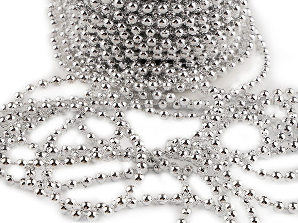 Premium 4mm Plastic Bead Garland - Elegant Decorative Pearl String for Weddings, Christmas, and Crafts