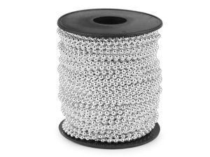 Premium Silver Bead Garland (3mm) – Elegant Pearl String for Holiday Crafts, Christmas Tree, Wreaths, and Wedding Decorations
