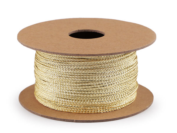 Premium Flat Lurex Metallic Cord, 1.2mm Sparkle Decorative String for Gift Wrapping, Wreaths, and Crafting