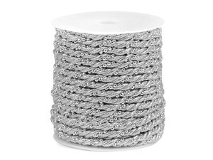 Premium Twisted Lurex Cord with Integrated Ball Chain (5mm) for Crafting and Festive Decor