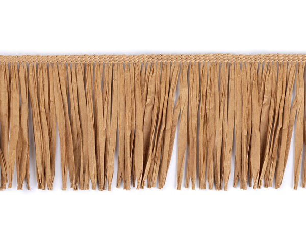 Premium Natural Raffia Fringe Trim (90mm) for Crafts, Fashion and Home Decor