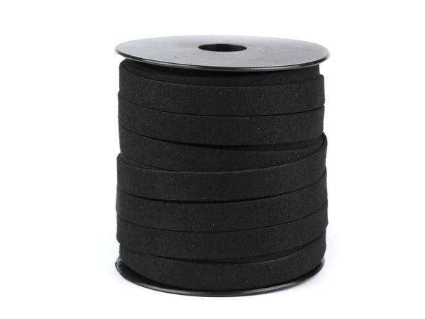 Premium 10mm Black Eco-Leather Strap - Sanded Suede-Style Haberdashery Cord