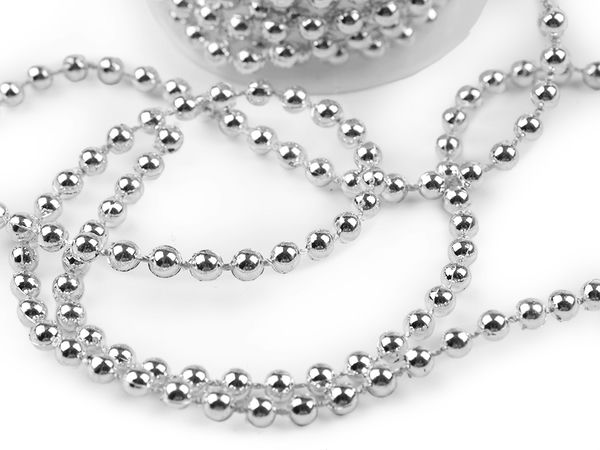 Premium Metallic Bead Garland (4mm) – Customizable Pearl String for Floral, Wedding, and Christmas Decor