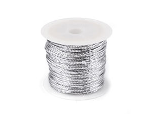 Premium Round Metallic Lurex Cord (2mm) - Elegant Glitter Cord for Christmas Gift Wrapping, Advent Wreaths, and Festive Crafting