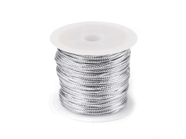 Premium Round Metallic Lurex Cord (2mm) - Elegant Glitter Cord for Christmas Gift Wrapping, Advent Wreaths, and Festive Crafting