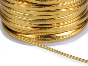 Premium Gold Metallic Flat Ribbon Cord for Gift Wrapping and Haberdashery (1.8mm / 2.5mm)