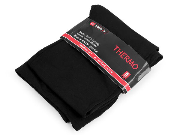 Men's Premium Cotton-Rich Thermal Underpants with Button Fly - Black