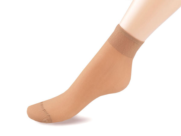 Premium Sheer 20 DEN Nylon Knee-High Socks (2-Pair Pack) – Non-Binding Medical Cuff & Antibacterial Treatment - Nude