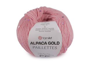 Premium Alpaca Gold Sequin Knitting and Crochet Yarn (50g) - Soft, Warm Wool Blend with Elegant Shimmer