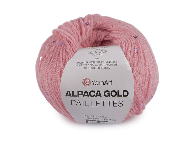 Premium Alpaca Gold Sequin Knitting and Crochet Yarn (50g) - Soft, Warm Wool Blend with Elegant Shimmer