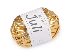 Juli Premium Metallic Knitting & Crochet Yarn (100g) – Thick Elastic Ribbon Yarn for Bags, Baskets, and Jewelry