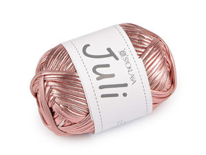 Juli Premium Metallic Knitting & Crochet Yarn (100g) – Thick Elastic Ribbon Yarn for Bags, Baskets, and Jewelry