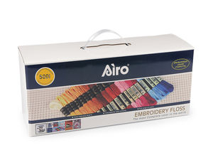 AIRO Premium Mouline Embroidery Thread Set – 500 Pieces, 8m Skeins, Assorted DMC-Compatible Colors