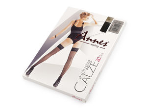 Women's 20 Denier Matte Stay-Up Stockings with Elegant Back Seam and Lace Top