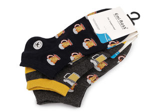 Emi Ross Unisex Cotton Sneaker Socks - Beer Motif, Assorted Colors (Sizes 39-46)