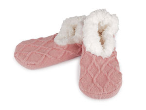 Women's Knitted Ballerina Home Shoes with Warm Faux Wool Lining & Anti-Slip Soles