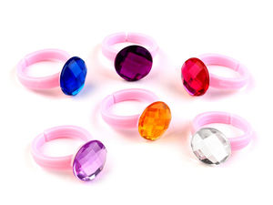 Kids' Adjustable Rhinestone Ring Set – Assorted Girls' Costume Jewelry in Transparent Heart Gift Box