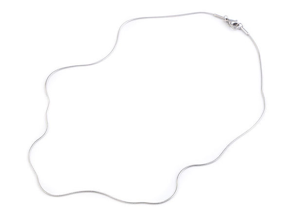 Premium Stainless Steel Round Snake Chain Necklace - Sleek Surgical Grade Steel Necklaces with Lobster Clasp and Adjustable Extension Chain