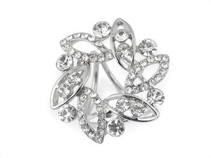 Elegant Rhinestone Scarf Clip Brooch - Premium 3-Hole Crystal Scarf Buckle Ring