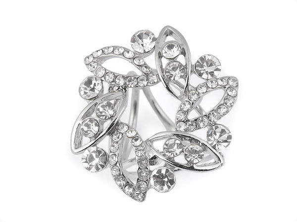 Elegant Rhinestone Scarf Clip Brooch - Premium 3-Hole Crystal Scarf Buckle Ring