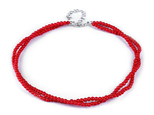 Double-Strand Imitation Pearl Necklace with Adjustable Extension Chain