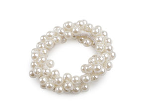 Premium Faux Pearl Elastic Hair Tie - Shimmering Lurex Thread Hairband & Bracelet