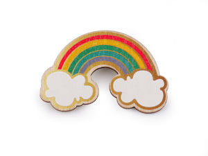 Handcrafted Wooden Brooch Pin - Animal and Novelty Character Designs for Clothing and Accessories