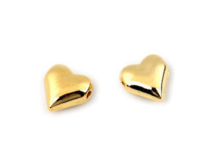 Heart-Shaped Metal Bead Charms 8x8mm - Premium Decorative Accents for Fashion and Crafts