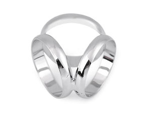 Elegant Platinum Scarf Buckle Ring - Premium 3-Loop Decorative Scarf Slide and Fastener for Delicate Scarves