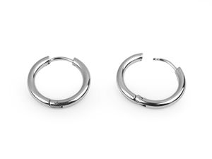Classic Stainless Steel Small Hoop Earrings - High-Gloss Hypoallergenic Huggie Clicker Earrings
