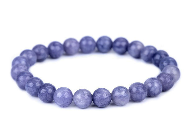 Handcrafted Natural Quartz and Sodalite Mineral Bead Stretch Bracelet