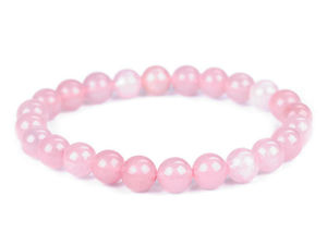 Natural Rose Quartz Mineral Bead Stretch Bracelet for Harmony and Inner Strength