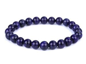 Natural Lapis Lazuli Mineral Bead Bracelet – Elastic Stretch Universal Fit Jewellery