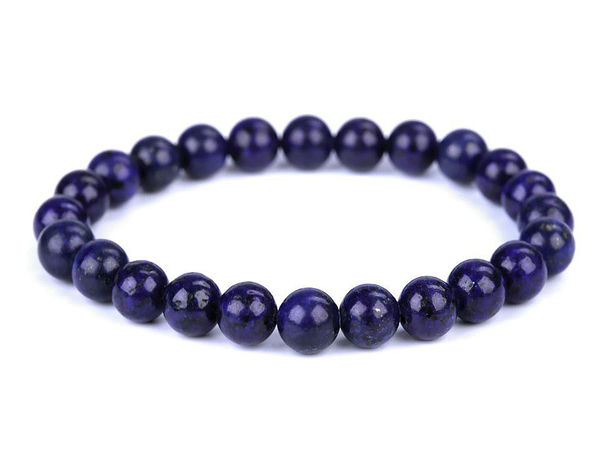 Natural Lapis Lazuli Mineral Bead Bracelet – Elastic Stretch Universal Fit Jewellery