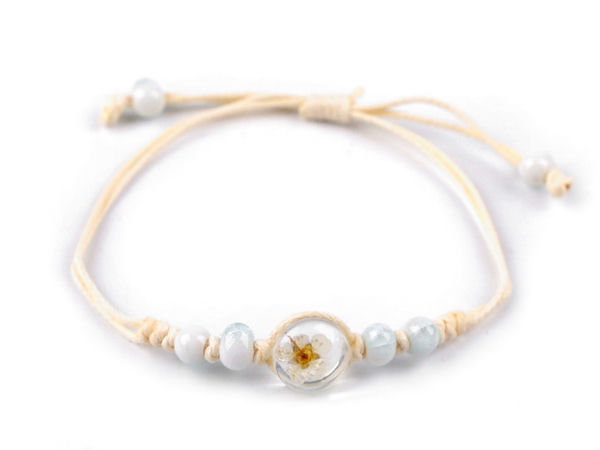 Adjustable Shamballa Floral Bead Bracelet Set - Preserved Natural Flower Resin Jewelry (12-Piece Variety Pack)