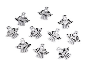 Platinum Angel Pendant Charm for Crafting & Fashion - 27x28 mm Metal Guardian Angel Accent for Clothing, Shoes & Jewelry Making