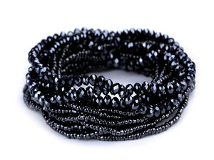 Elegant Multi-Row Beaded Stretch Bracelet Set - 18-Piece Stackable Elastic Bracelets