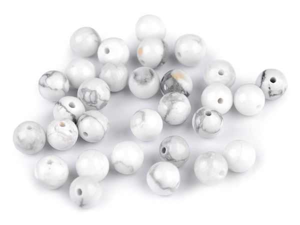 Premium Natural Howlite Gemstone Beads, 6mm Round Mineral Stone Beads for Jewelry Making
