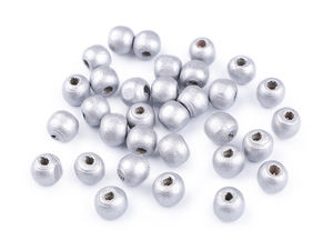 Premium Metallic Lacquered Wooden Beads, 10mm - Round Craft Beads for Jewelry Making, Macramé, and Accessories