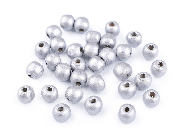 Premium Metallic Lacquered Wooden Beads, 10mm - Round Craft Beads for Jewelry Making, Macramé, and Accessories