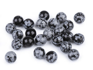 Snowflake Obsidian Natural Gemstone Beads - 8mm Loose Mineral Beads for Jewelry Making, DIY Bracelets