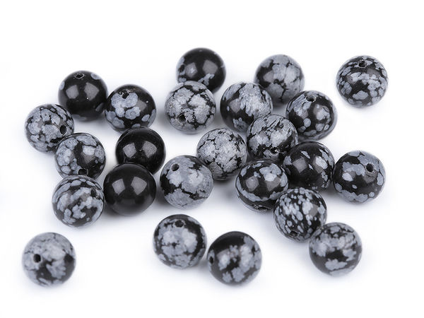 Snowflake Obsidian Natural Gemstone Beads - 8mm Loose Mineral Beads for Jewelry Making, DIY Bracelets