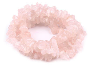 Natural Rose Quartz Mineral Chip Beads on String – Premium Semi-Precious Stone Fractions for Jewelry Making and DIY Crafts (Approx. 217 Chips)
