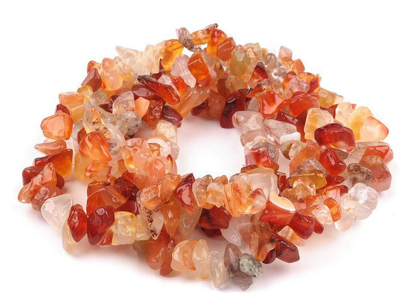 Premium Natural Carnelian Gemstone Chip Beads (Approx. 217 Pcs per Strand) for DIY Jewelry Making & Crafts