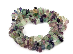 Natural Fluorite Gemstone Chip Beads on String - Premium Mineral Chips for Jewelry Making