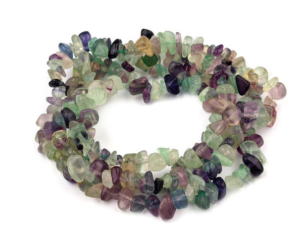 Natural Fluorite Gemstone Chip Beads on String - Premium Mineral Chips for Jewelry Making