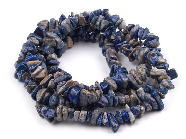 Premium Natural Sodalite Mineral Chip Beads on Nylon String for Jewelry Making