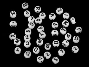 Glass Flat Letter Beads for DIY Jewelry Making & Friendship Bracelets - Ø6 mm Flat Round Alphabet Beads (Random Mix)